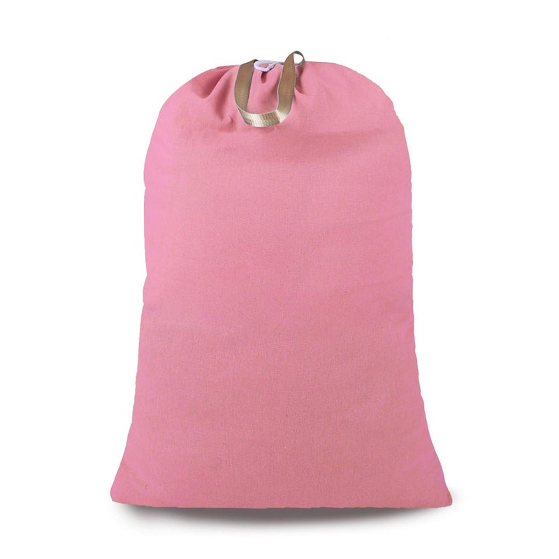 SANFERGE Heavy Duty Laundry Bag with Drawstring and Handle, Extra Large Travel Dirty Clothes Bag for Laundromat and Household, Durable Rip-Stop Laundry Hamper Liner, 28 x 40 Inch by SANFERGE, Pink - Image 1